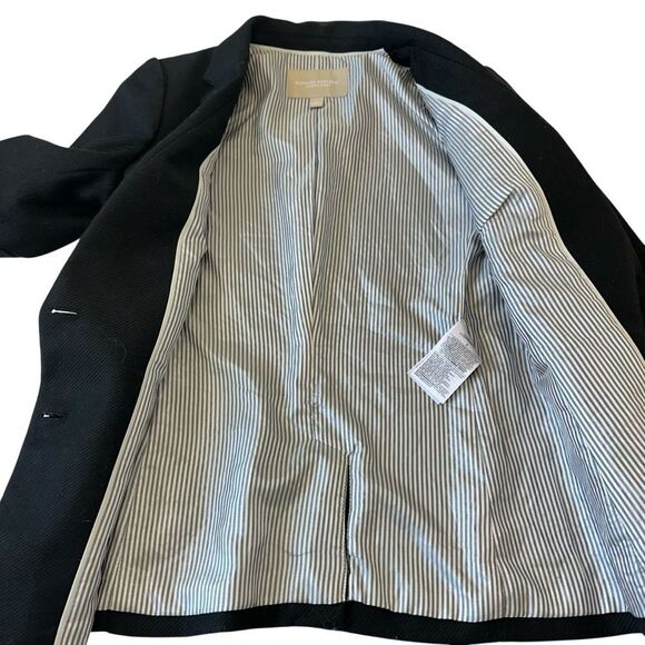 Banana Republic Black Wool Herringbone Elbow Patches Preppy Tailored H Jacket 2 - Picture 10 of 13